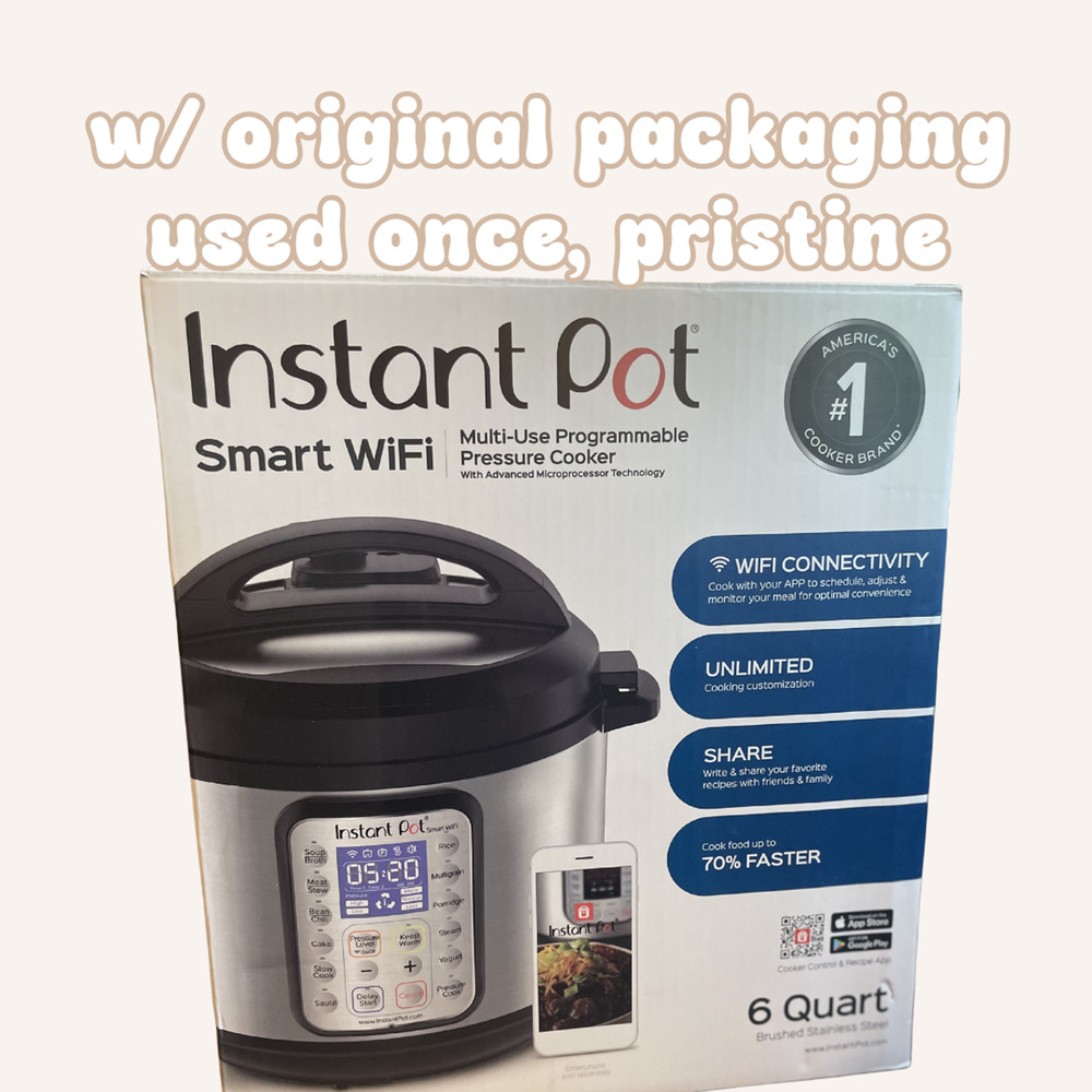 INSTANT POT SMART WiFi - 6 QUART ELECTRIC PROGRAMMABLE PRESSURE COOKER OPEN BOX